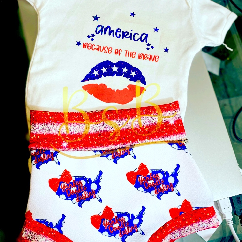 Patriotic baby/toddler bummies and matching shirts